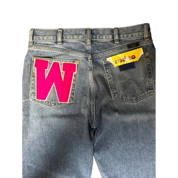 Wrangler Gant Rodeo Jeans W31 L34 Patchwork Colorblock Denim Pants Western